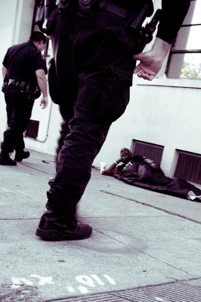 Police harass a homeless man in Berkeley, CA