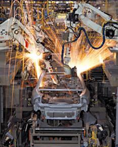 An auto assembly line