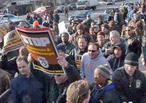 Teamsters of Local 804 protesting outside UPS